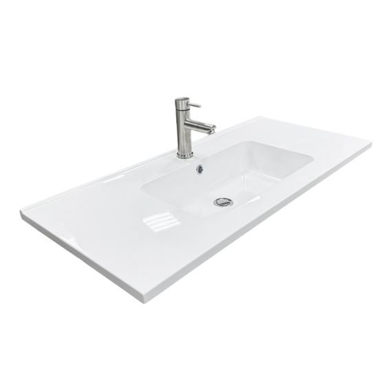 Раковина накладна Adamant FLATE 100, прямокутна, з сифоном Click-Clack + змішувач (4824296207601) | Зображення 1