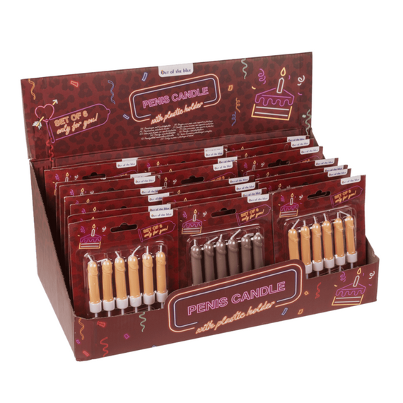 Свічки у вигляді пеніса Penis Candles Brown, 6 шт. Sex Aura | Зображення 4