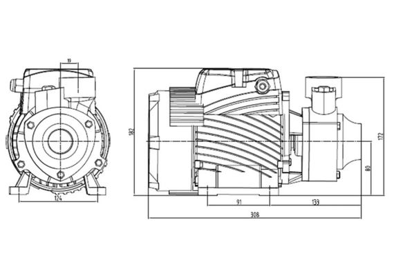 Насос поверхневий вихровий Pumpman QBB80 Нmax 70 м Qmax 3 куб.м 750 Вт з проставкою від залипання (CV029767) | Зображення 1