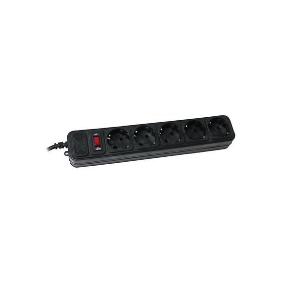 Мережевий фільтр живлення Maxxter SPM5-G-6B чорний, 1.8 м кабель, 5 розеток (SPM5-G-6B)