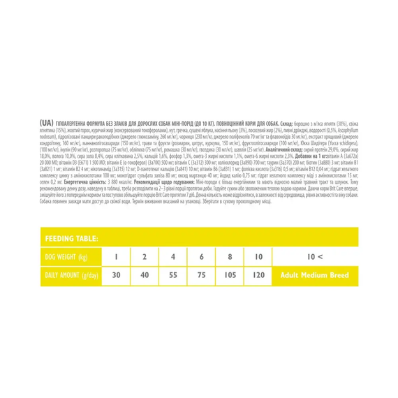 Сухой корм Brit Care Grain Free Mini Adult для взрослых собак ягненок 400г | Зображення 3