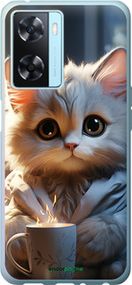 Чохол на Oppo A57s Білий кіт "5646u-2931-2448"