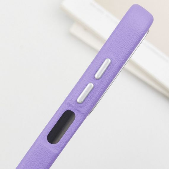 Шкіряний чохол Leather Case Metal Buttons для Samsung Galaxy A25 5G Light Purple | Зображення 4