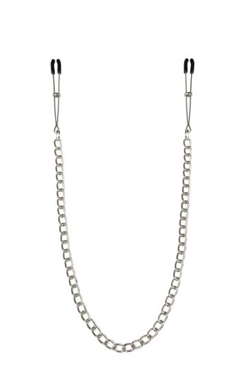 Тонкие зажимы для сосков с цепочкой Feral Feelings Chain Thin nipple clamps Серебристый One Size