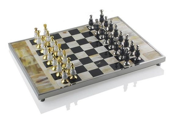 Шахматы 9501,черно белая доска мрамор