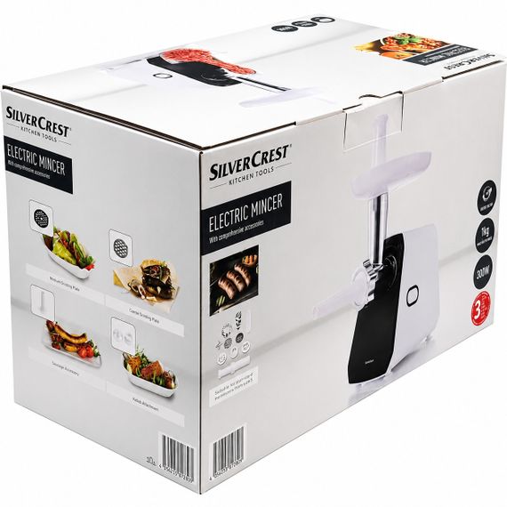 Мясорубка электрическая Silver Crest SFW 300 A1, 800 Вт, с алюминиевым шнеком и реверсом, для дома и кухни | Зображення 9