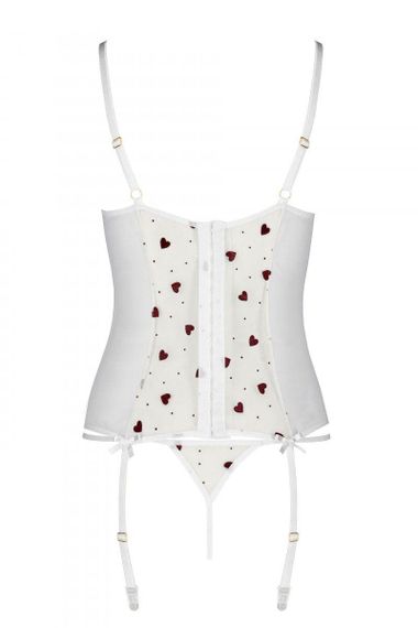 Корсет с подвязками, стринги Passion LOVELIA CORSET S/M, white sexstyle | Зображення 6
