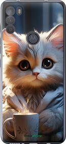 Чохол на Motorola G50 Білий кіт "5646u-2354-2448"