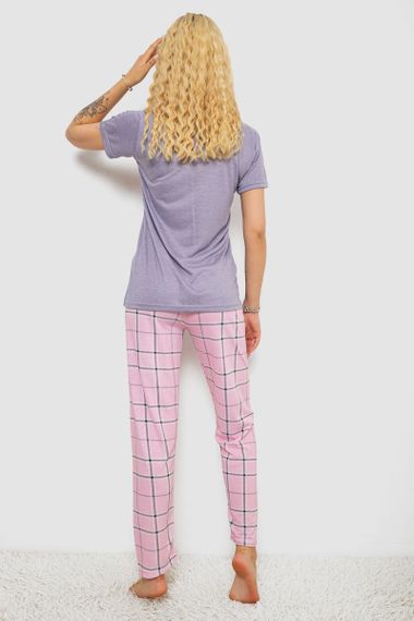 Пижама женская с принтом, цвет сиреневый, 243R10316 | Зображення 3