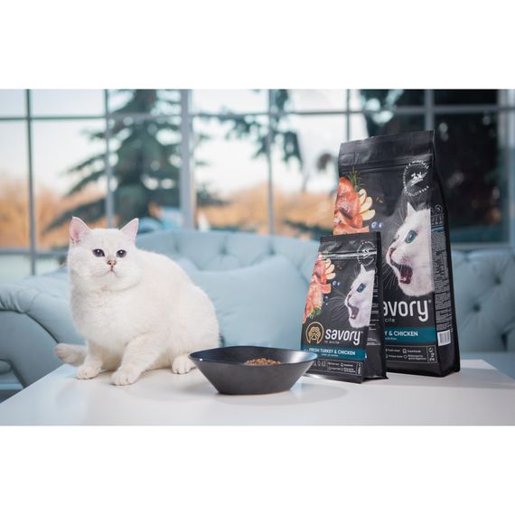 Корм сухий Savory Kitten rich in Fresh Turkey and Chicken для кошенят всіх порід зі свіжою індичкою та куркою 2 кг | Зображення 4