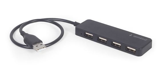 Хаб на 4 порти USB 2.0 UHB-U2P4-06, пластик, чорний