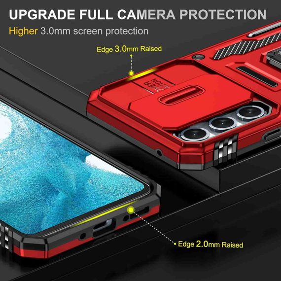 Ударостійкий чохол Camshield Army Ring для Samsung Galaxy A34 5G Червоний / Red | Зображення 5
