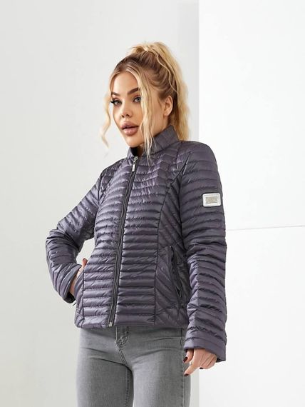 Стьобана куртка демі, арт. 470, темно сірий