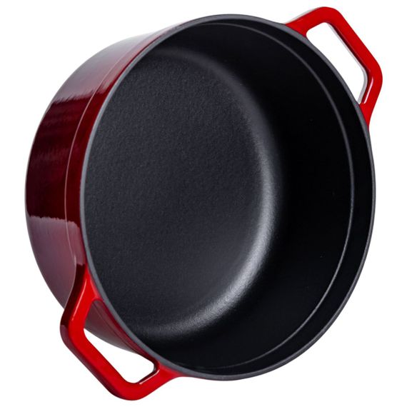 Кокотниця чавунна емальована 5,5 л, червоний Yiwu HP-FLG-5 RED | Зображення 4