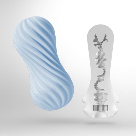 Мастурбатор Tenga FLEX Bubbly Blue зі змінною інтенсивністю, можна скручувати, вакуум | Зображення 1