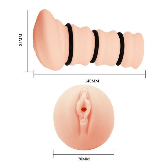 Мастурбатор вагіна реалістична з кільцями Crazy Bull Masturbator Vagina Sex Aura | Зображення 5