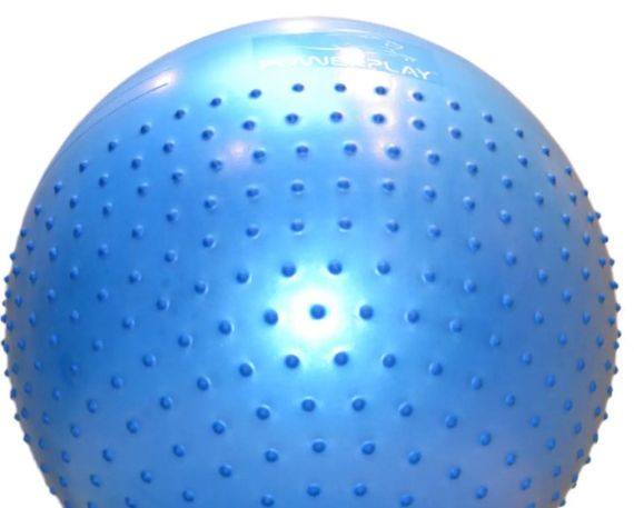 М'яч для фітнесу (фітбол) напівмасажний PowerPlay 4003 Ø65 cm Gymball Синій + помпа (PP_4003_65_Blue) | Зображення 1