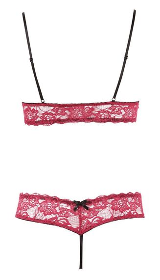 Червоний мереживний комплект білизни Bra Set S Sex Aura | Зображення 6