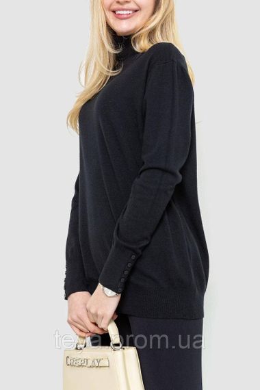 Гольф жіночий однотонний базовий, колір чорний, розмір XL-XXL FA_008668 | Зображення 2