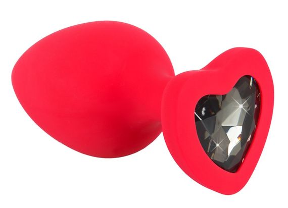 Анальний штекер з кристалом у вигляді серця, що ви 2toys, червоний