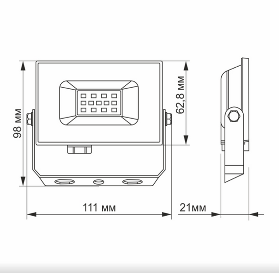 LED-прожектор 10W 6000К 220V TLF106 Titanum | Зображення 1