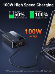 LDNIO A4809C: Універсальний зарядний пристрій 100 Вт з 4 портами (2x USB-C, 2x USB-A) та LED-дисплеєм