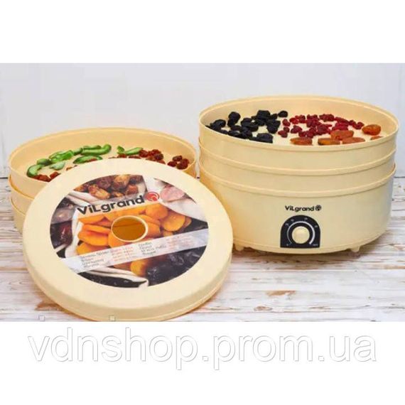 Дегидратор для овощей VILGRAND VDF520-20 520 Вт 20 Л, Сушилка для мяса и овощей Сушарки фруктов KL-46 | Зображення 1