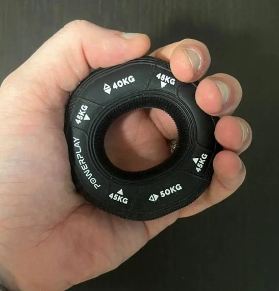 Еспандер кистьовий силіконовий PowerPlay PP-4331 Hand Grip Hard 40-45-50 кг Чорний (PP_4331_Black_(40-45-50)) | Зображення 2