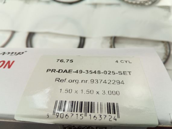 Кільця AMP Lanos 1.5 76,75 1-й ремонт (PR-DAE-49-3548-025) 1,50х1,50х3,000 (93742294) | Зображення 2