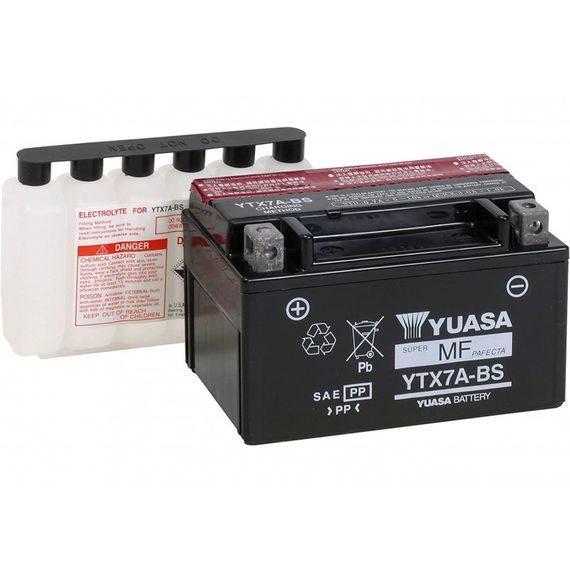 Аккумулятор МОТО Yuasa 12V 6Ah MF VRLA Battery AGM YTX7A-BS(сухозаряжений)