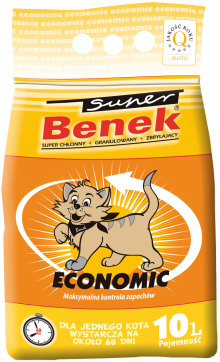 Бентонітовий наповнювач Super Benek Econom Line Natural без запаху 10 л