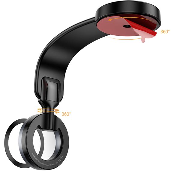 Автотримач Hoco H71 Totem Ring magnetic (center console) Black metal gray | Зображення 5