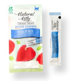 Ласощі для котів з тунцем Natural Kitty Functional Creamy Treat Tuna Puree Weight Control/Sterilised, 4 шт х 12 гр