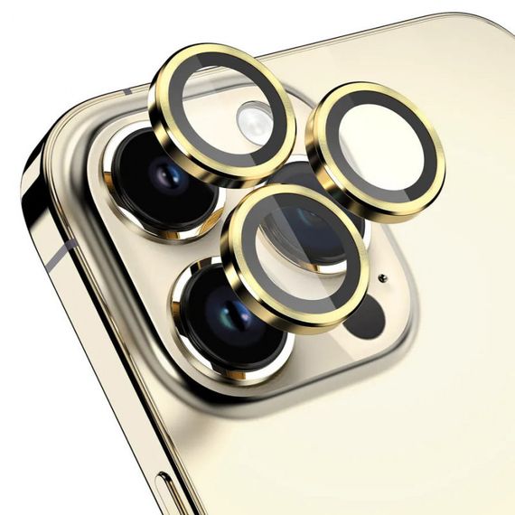 Защитное стекло Metal Classic на камеру (в упак.) для Apple iPhone 14 Pro (6.1") / 14 Pro Max (6.7") Золотой / | Зображення 5
