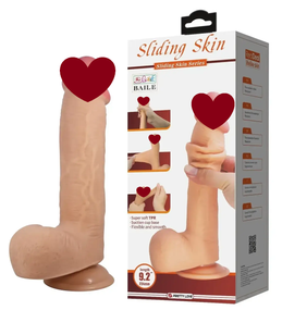 Фалоімітатор на присосці, з ефектом ковзної шкіри LyBaile - Sliding Skin 9,2'' Flesh, BW-008040LP Sex Aura