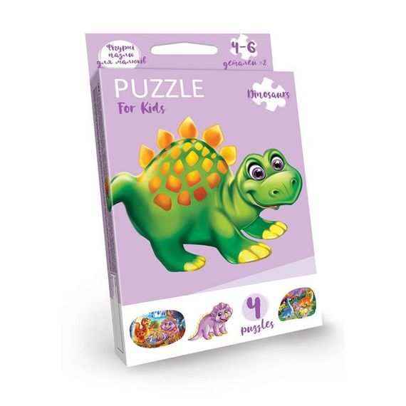 Детские развивающие пазлы "Puzzle For Kids" PFK-05-12, 2 картинки Динозаврик