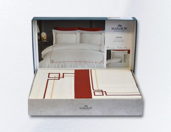 Комплект постільної білизни Maribor Exclusive Satin  200х220 см Poem Kiremit | Зображення 4
