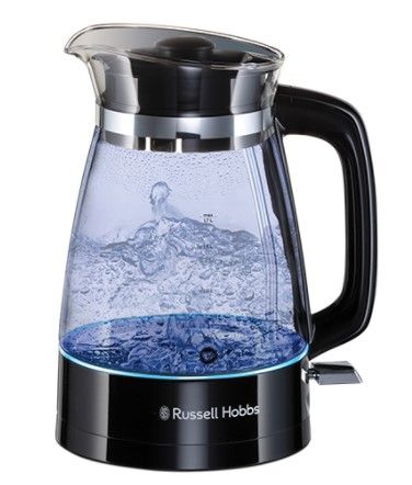 Чайник Russell Hobbs 26080-70 Hourglass, 2400 Вт, 1,7 л, стеклянный чайник, подсветка, черный (26080-70)