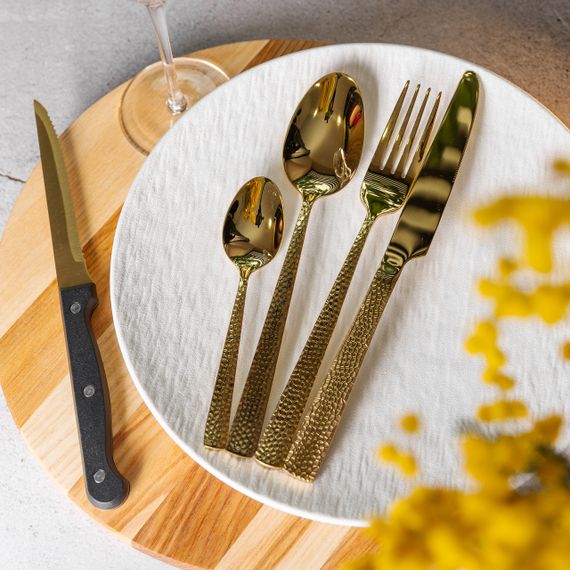 Набір столових приборів у футлярі на 6 осіб столовий набір 30 предметів у футлярі Золото HP-20-28 | Зображення 3