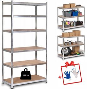 Стелаж металевий для кладовки комори підвалу 6 полиць 220х110х50 Bonro G2211