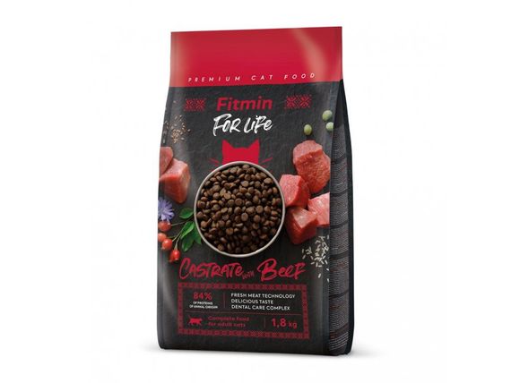 Fitmin cat For Life Castrate Beef (для стерилізованих з яловичиною), 1,8 кг | Зображення 1