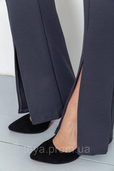 Лосини жіночі в рубчик кльош колір темно-сірий розмір XL FA_006246 | Зображення 5