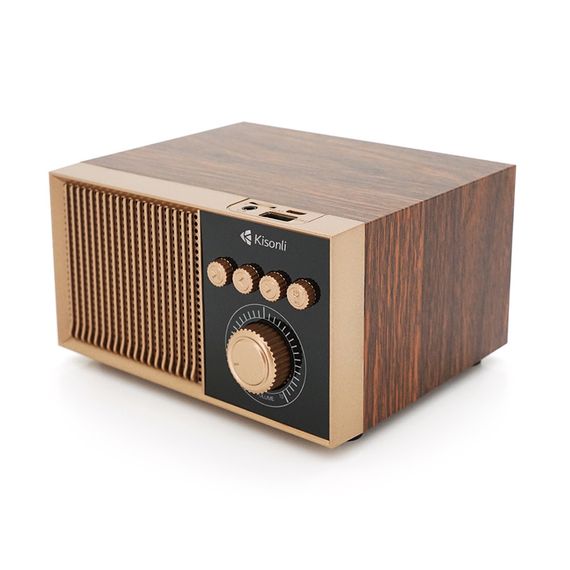 Колонка Kisonli G10 Bluetooth 5.0, 1х5W, 1200mAh, USB/TF/BT/FM/AUX, DC: 5V/1A, Wooden, BOX, Q50 | Зображення 2