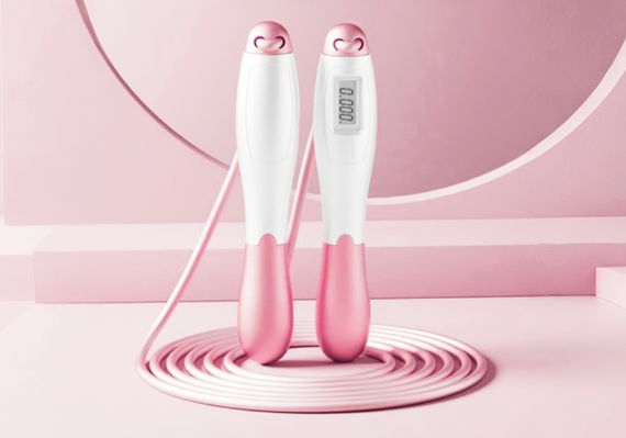 Швидкісна скакалка з лічильником EasyFit білий-рожевий (EF-1916-WP) | Зображення 4