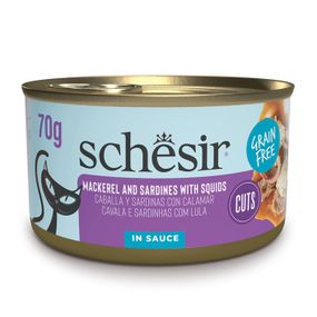 Вологий корм для котів з макреллю та сардиною Schesir Grill Mackerel And Sardines With Squids, 70 гр