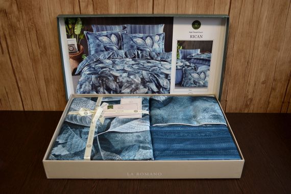 Постільна білизна La Romano Premium Satin 200×220 Rican Blue | Зображення 3