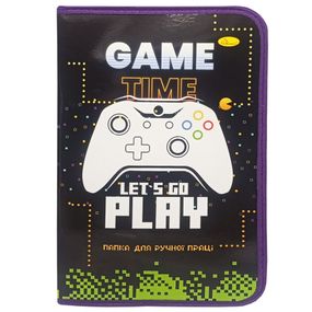 Папка для ручної праці на блискавці А4 "Game time lets go play" АП-1002-7