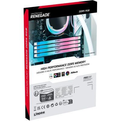 Модуль памяти для компьютера DDR5 16GB 8000 MHz Renegade RGB White Kingston Fury (ex.HyperX) (KF580C38RWA-16) | Зображення 4