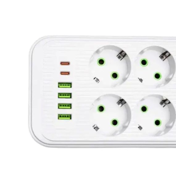 Мережевий фільтр-подовжувач 8 розеток 4xUSB-A 2xUSB-C 5м білий  HP-5-55 | Зображення 3