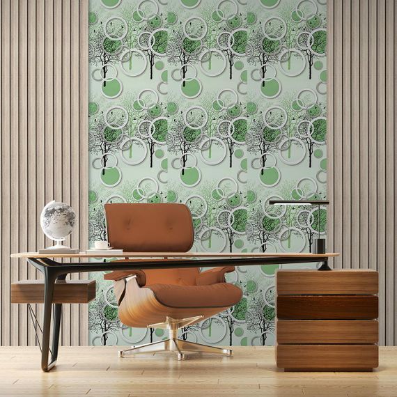 Плівка самоклеюча на паперовій основі 0,45х10м х 0,07мм Чорні та зелені дерева SW-00002440 | Зображення 5